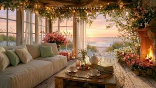 Peaceful Beach Cottage🌊Coastal Birds, Soft Waves and Warm Fire for Stress Relief, Sleep and Rest screenshot 1