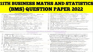 11TH BUSINESS MATHS AND STATISTICS QUESTION PAPER 2022