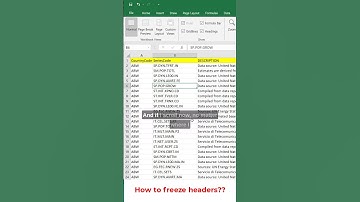 #Excel How to Freeze Headers so they do not disappear?? #datascience #exceltips