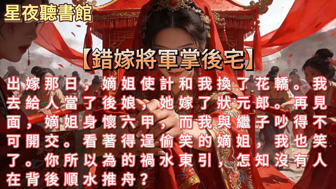 《錯嫁將軍掌後宅》出嫁那日，嫡姐使計和我換了花轎。我去給人當了後娘，她嫁了狀元郎。再見面，嫡姐身懷六甲，而我與繼子吵得不可開交。看著得逞偷笑的嫡姐，我也笑了。#小說 #重生故事 #爽文 #一口氣看完