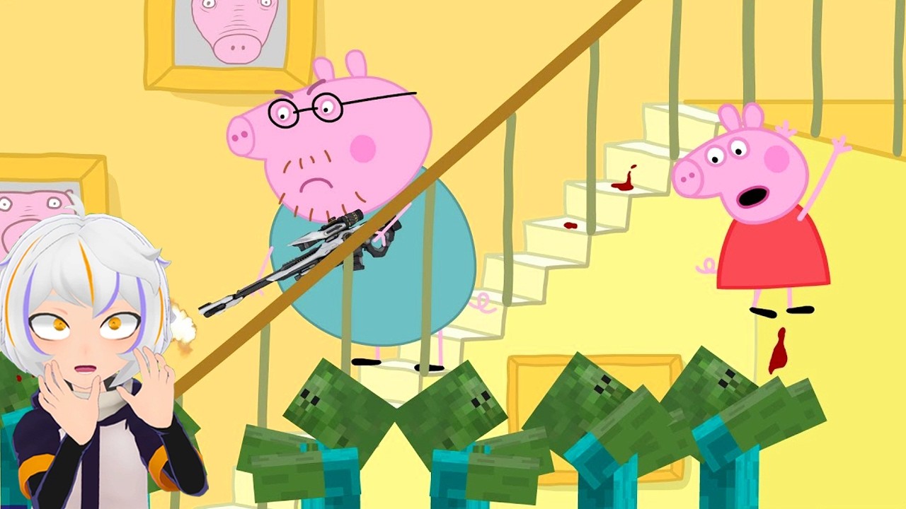 Peppa Pig vs Zombies de Minecraft | ChuyMine REACCIONA a Peppa Pig