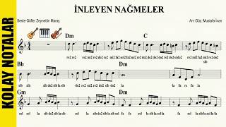 İNLEYEN NAĞMELER--(Kolay Nota)--Dm--:Guitar,Keyboard,Violin,Flute,Melodica,Ukulele,Kanun,Recorder