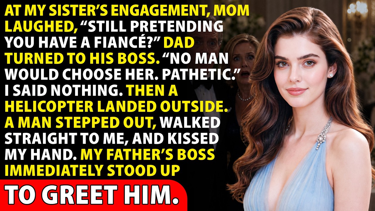 The helicopter set down on the lawn just as my mother tapped her glass and announced, loud enough for the whole room to hear, "Still pretending you have a fiancé?" My father didn't even look at...