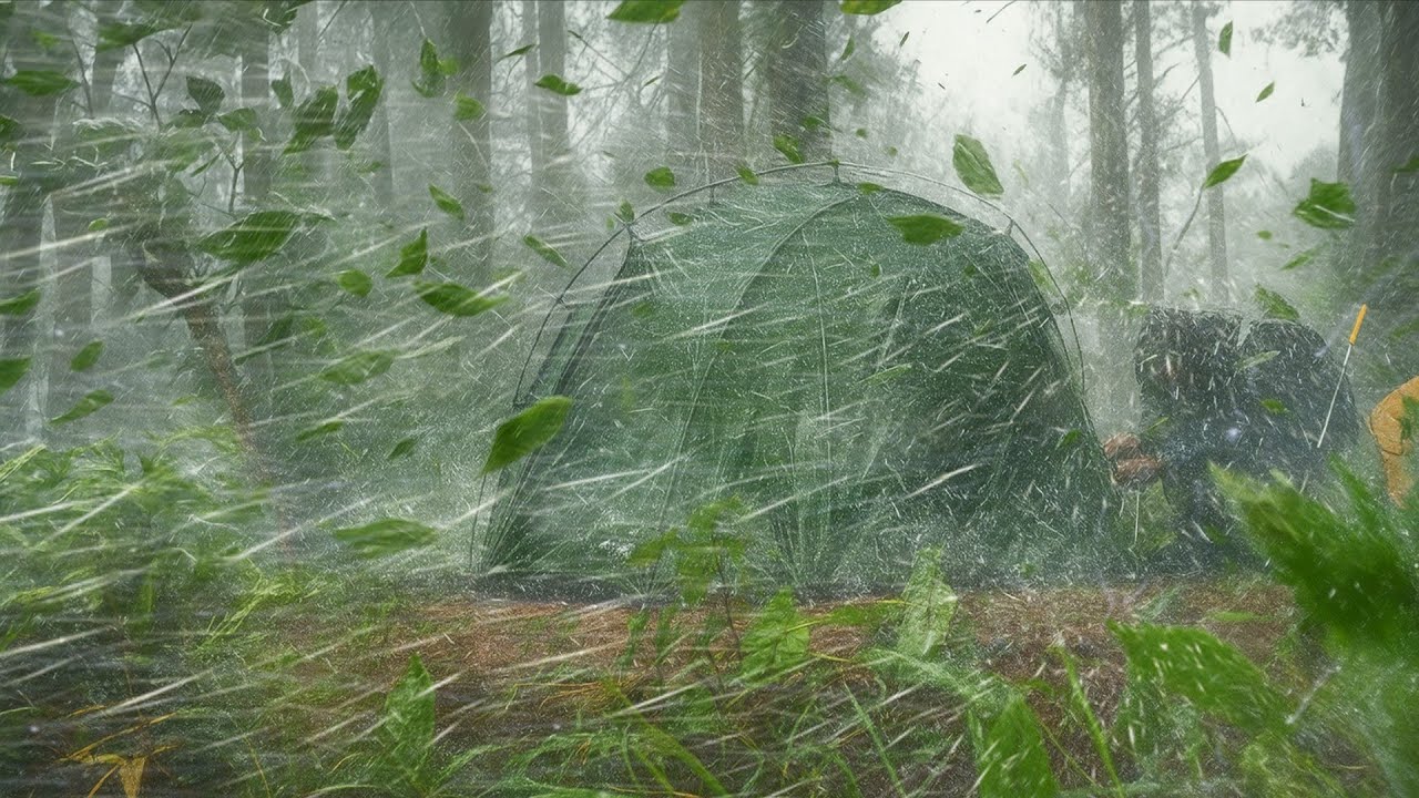 THE WORST RAIN STORM I'VE EVER EXPERIENCED ‼️ CAMPING IN HEAVY RAIN 