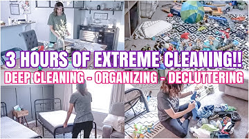 EXTREME 3 HOUR CLEANING MARATHON | DECLUTTER, ORGANIZE + DEEP CLEAN | SPEED CLEANING MOTIVATION 2023