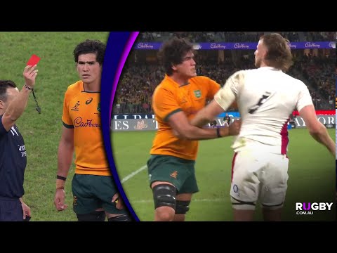 Darcy Swain red card incident | Wallabies v England