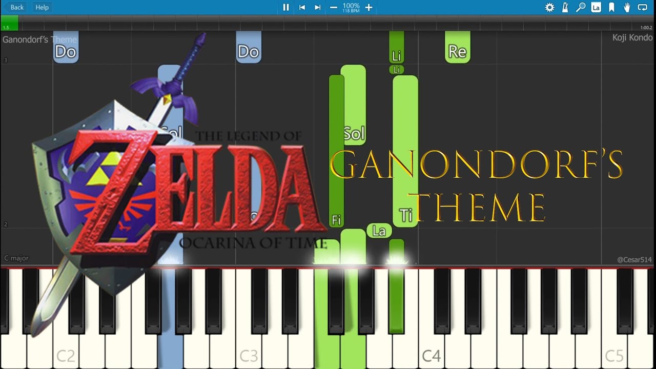 Ganondorf's Theme [The Legend of Zelda Ocarina of Time] Synthesia Piano Tutorial