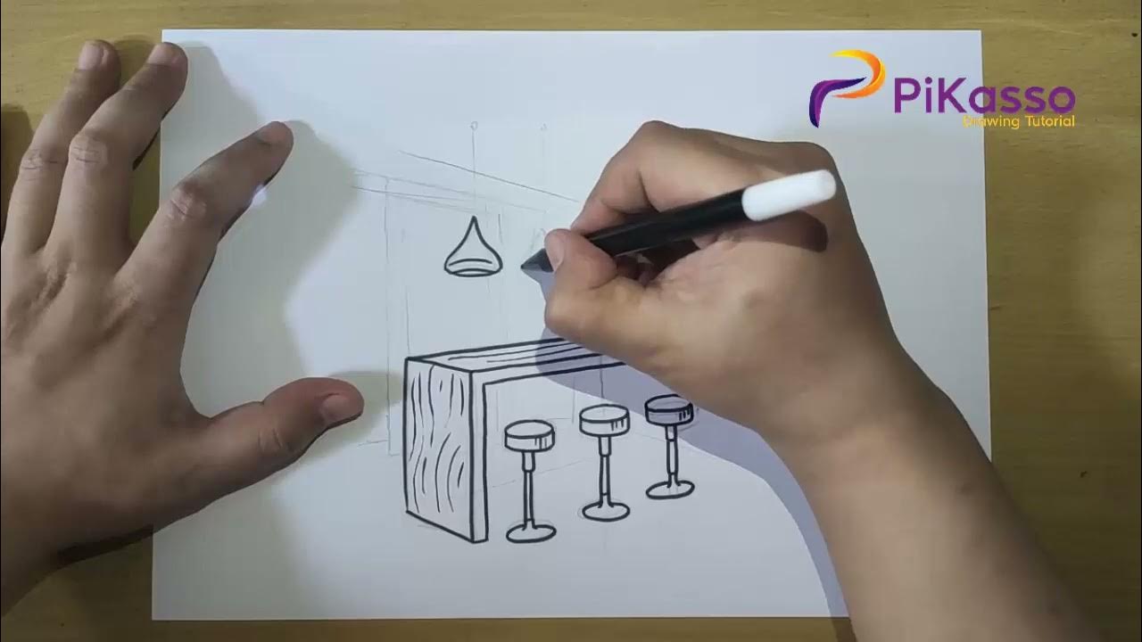 How to Draw a Restaurant Easy step by step YouTube