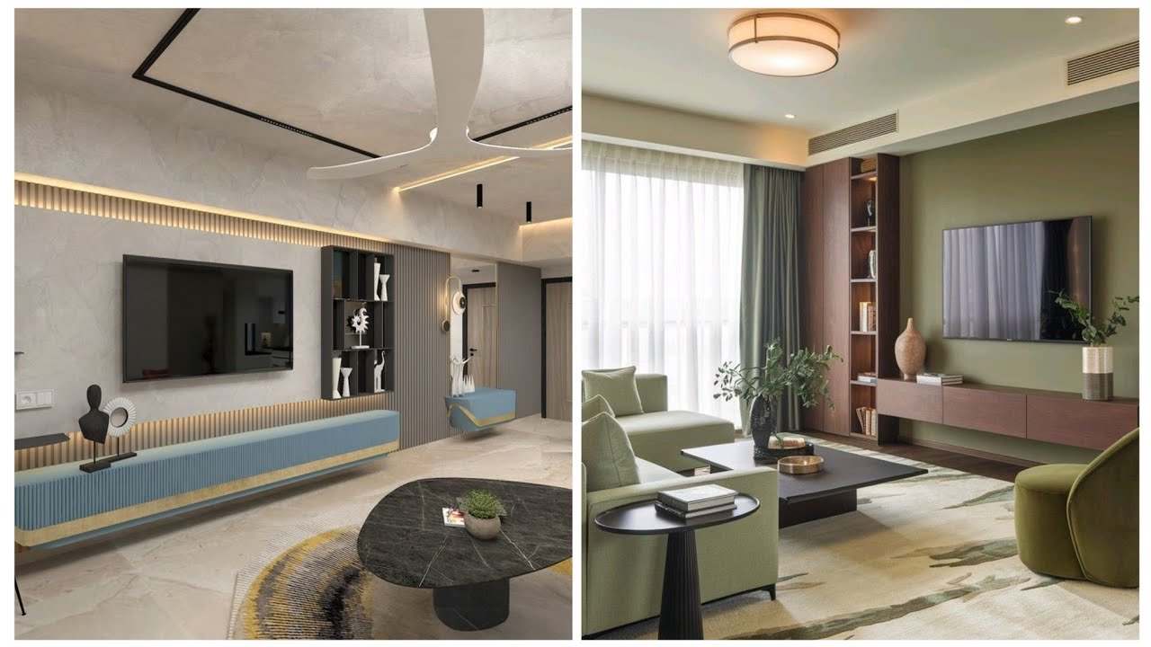Modern TV Wall Design Ideas 2026 | Luxury Living Room TV Unit Trends ...
