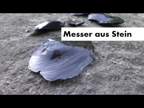 Messerklinge aus Obsidian / Messer aus der Natur / Scharfe Klingen aus Stein (4K)