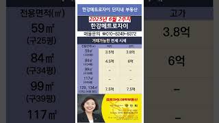 6월2주차) 한강메트로자이 거래가능한 전세시세 010-8249-8372