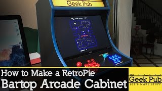 in this video, Mike from The Geek Pub shows how to build a RetroPie Bartop Arcade Cabinet using a Raspberry Pi. To get the plans, 