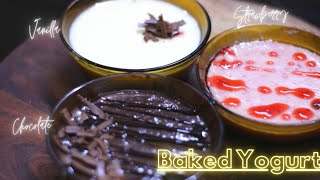 BAKED YOGURT | 3-way yogurt | Vanill - Chocolate- Strawberry