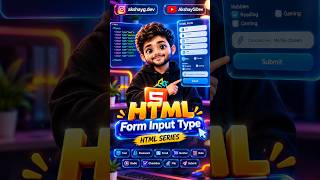 HTML Form Different Input Types | HTML Tutorial for Beginners #shorts  #html #frontendcourse