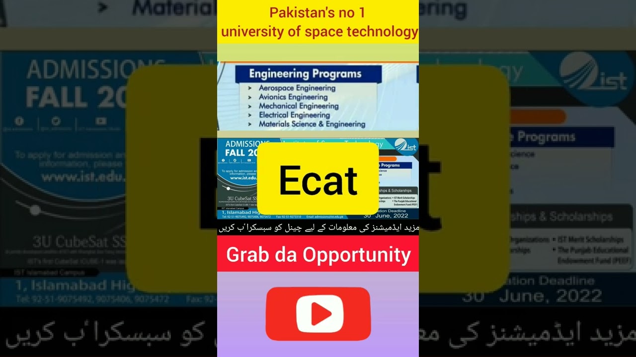 Undergraduate admissions in Institute of space technology 