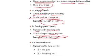 Python Variables and Literals