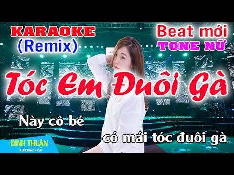 Tóc Em Đuôi Gà Karaoke Điệu Disco Tone Nam Beat Chuẩn 2021  YouTube