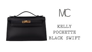 Hermès Black Swift Kelly Pochette