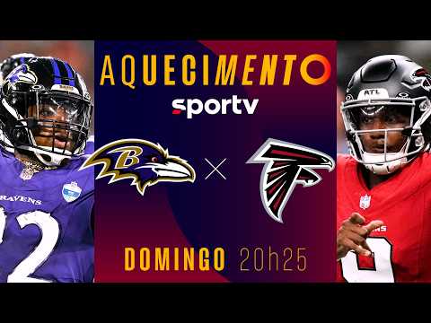 BALTIMORE RAVENS X ATLANTA FALCONS | AQUECIMENTO AO VIVO | NFL | #live | sportv
