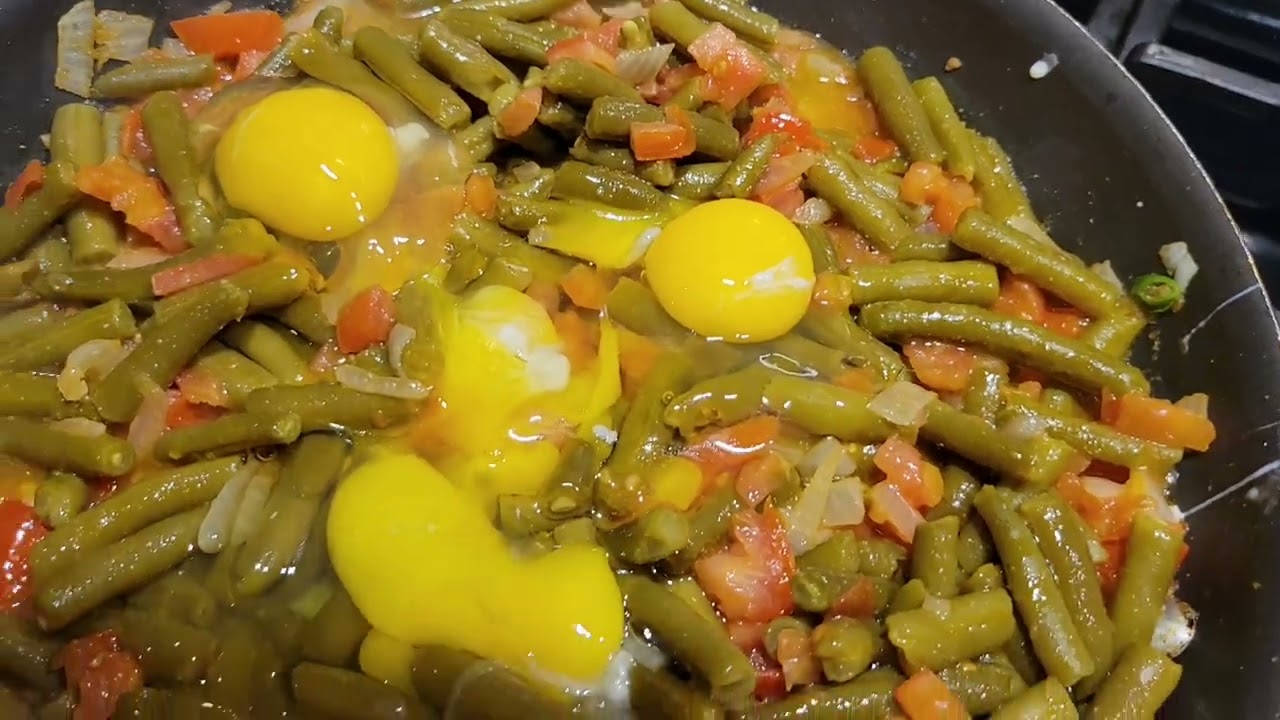 como preparo yo unos ejotes ala mexicana.🍅🌶🧄🥚🫛🫛