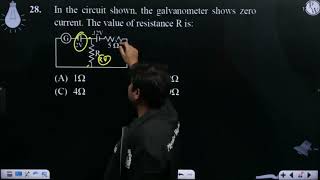 In the circuit shown, the galvanometer shows zero current. The value of resistance R is: ....