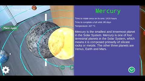 Solar System in Augmented Reality AR
