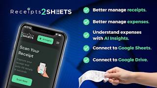 Receipts2Sheets App Tutorial 2026 | AI Receipts Scanner App for Google Sheets screenshot 3