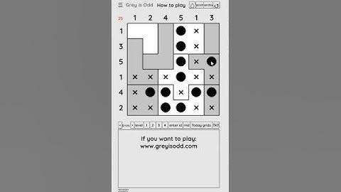 Grey is Odd - Today grids. Solution level 1 6X6 dated 04-01-2024