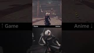 Nier Automata Game vs Anime Comparison screenshot 5