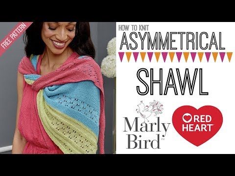 Asymmetrical Knit Shawl with It's a Wrap Yarn