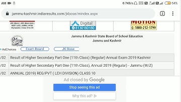 Finally Jkbose Declare Result Of Class 11th Kashmir Division Link below