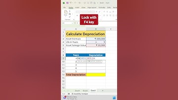 Calculate Depreciation In Excel#short #shorts #shortvideo #shortsvideo #youtubeshorts #youtube #yt
