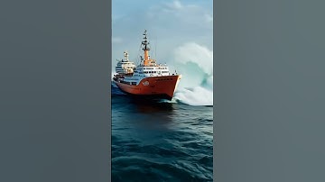 This Ship Navigate Alongside a Massive Wave？ #tidalwave #waves  #scaryocean