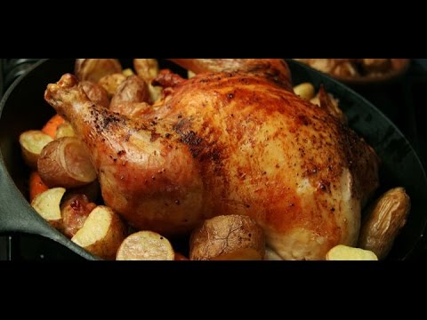 Видео рецепт Курица с корочкой в мультиварке