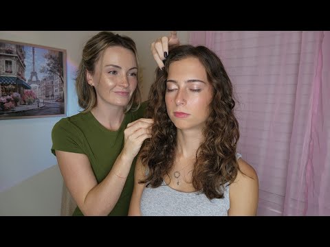 ASMR Perfectionist Hair Curling Enhancement for Photoshoot -Natural Makeup application, Lint Rolling