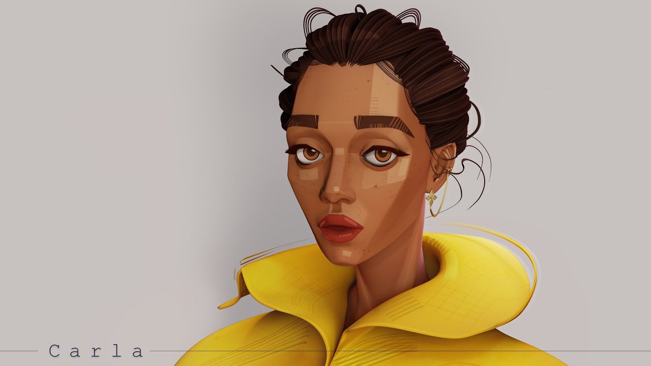 The Girl in Yellow Jacket 3D Character Art Process Video ZbrushBlenderSubstance YouTube