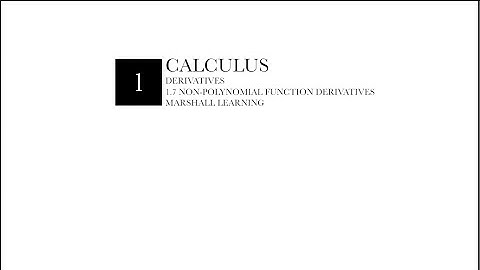 Calculus 1.7 - Derivatives of Non-Polynomial Functions