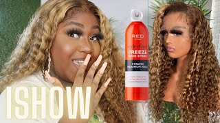 NO BLEACH NO DYE &amp; NO GLUE || HONEY BLONDE DEEPWAVE WIG W/ HIGHLIGHTS || ISHOW HAIR