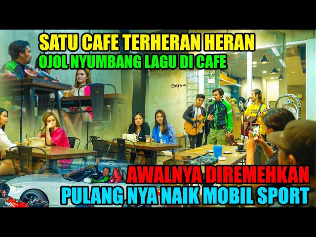 Satu Cafe Terheran , Ojol Nyumbang Lagu DI Cafe | Awalnya Diremehkan Pulangnya naik Mobil Sport class=