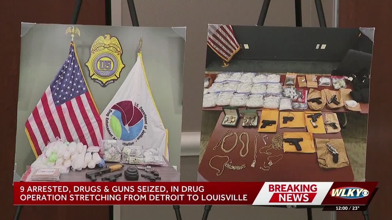 9 arrested, drugs and guns seized in Louisville, Detroit raids - YouTube