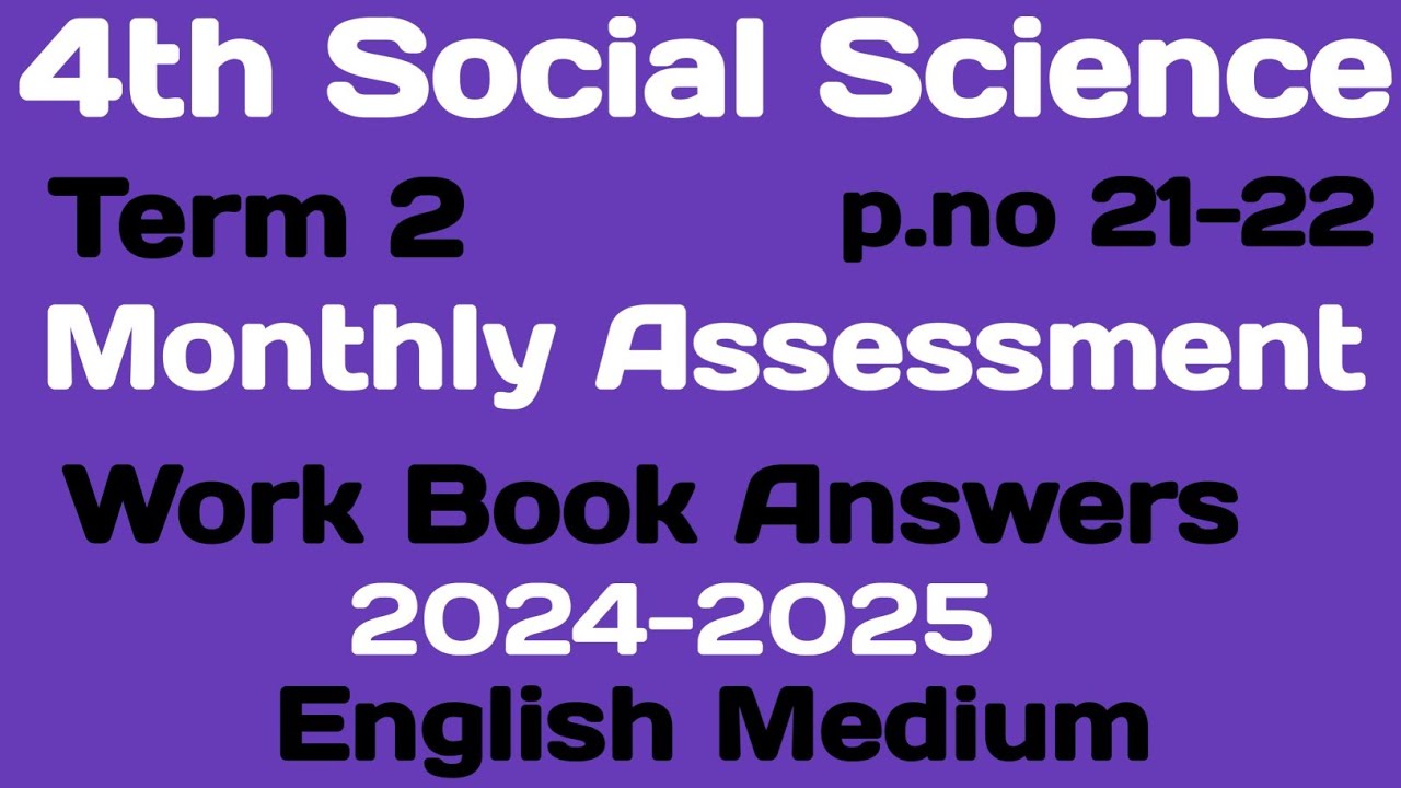 2024 2025 4th standard social science term 2 monthly assessment page number 21-22 work book answers