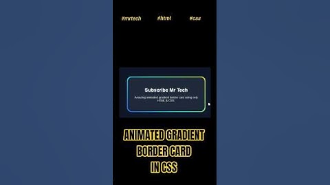✨How to Create Animated Gradient Border Card using HTML & CSS | ✨#coding #shorts
