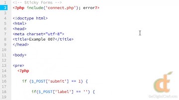 PHP Databases 3 - Lesson 7 - Sticky Form Data