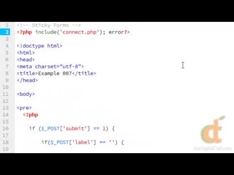 PHP Databases 3 - Lesson 7 - Sticky Form Data