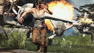 Lara Escapes Crashing Plane Scene - Tomb Raider Definitive Edition PC [4K HDR 60FPS]
