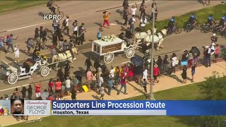 Mourners Line George Floyd Procession Route
