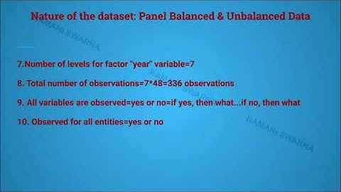 Panel Balanced & Unbalanced Data