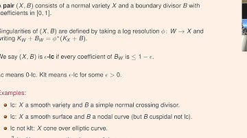 Caucher Birkar, Geometry of polarised varieties