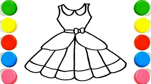 Beautiful Dress 👗 Drawing, Painting & Coloring For Kids and Toddlers_ Child Art#drawing#coloring