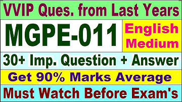 MGPE 011 Previous Year Question Paper in English | mgpe 011 important questions with answer